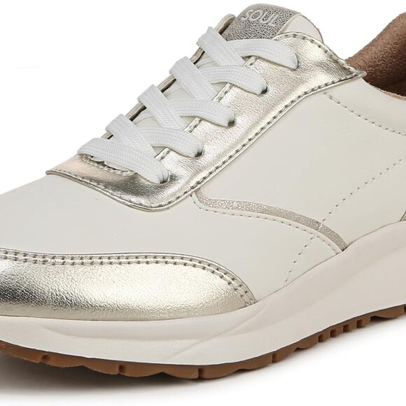 Women's Canvas Sneakers White Casual Lace-Up Wedge Platform Arch Support - Picture 1 of 9